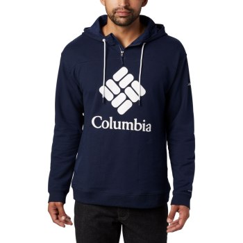 Columbia Hoodie Heren, Lodge French Terry Donkerblauw Wit, 71MDUIAXH